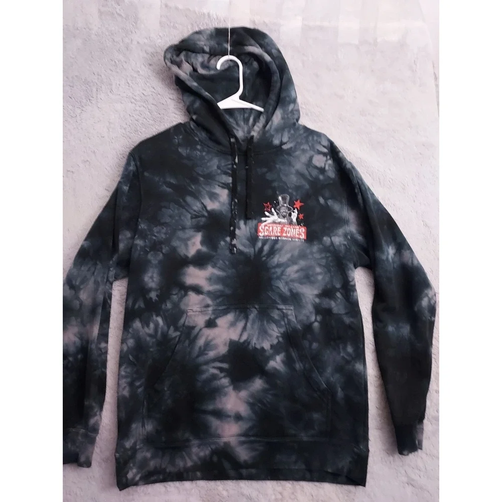 Halloween Horror Nights Hoodie Mens Medium Universal Studios Scare Zones Tie Dye - Picture 4 of 9